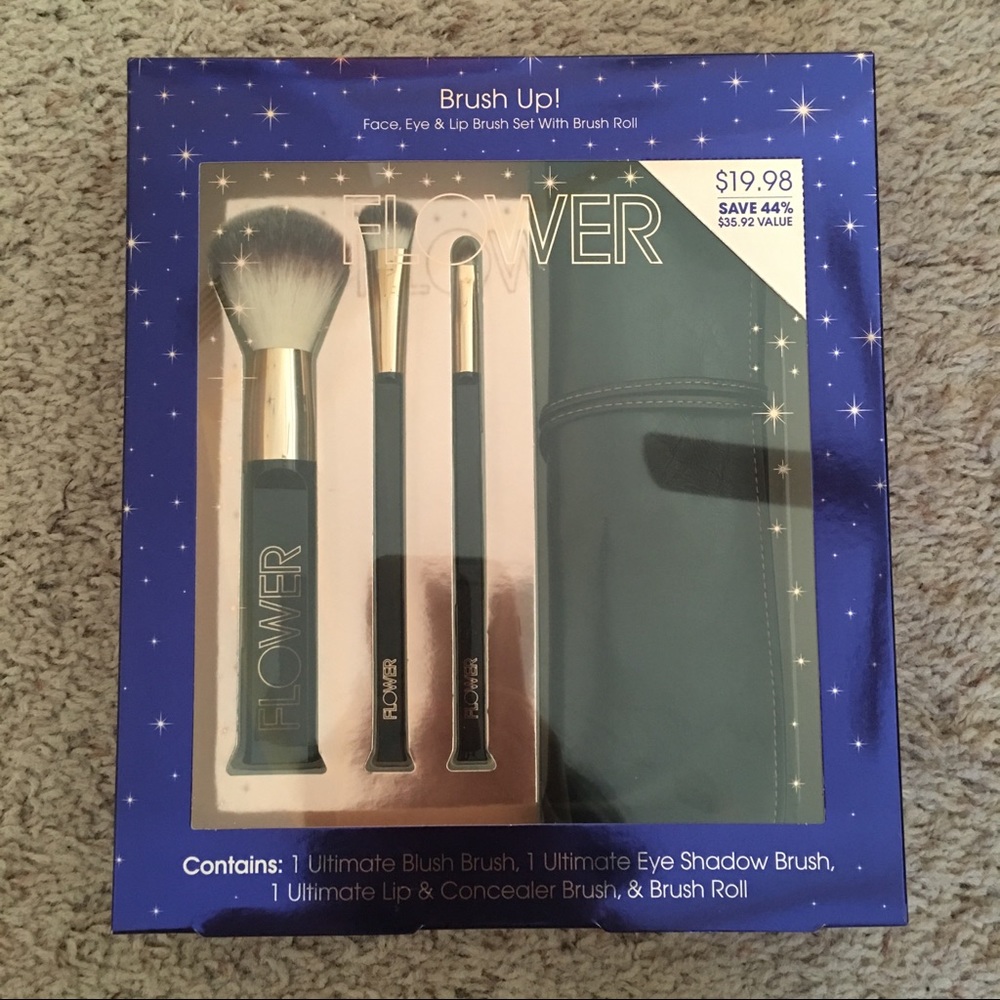 Flower Beauty Cosmetics Holiday Brushes Gift Set